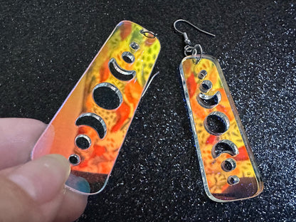 Iridescent Moon Phase Earrings: Laser Cut Acrylic Moons, Night Sky, Astrology, Astronomy, Magic, Spiritual, Best Gifts for Her/Him/Them