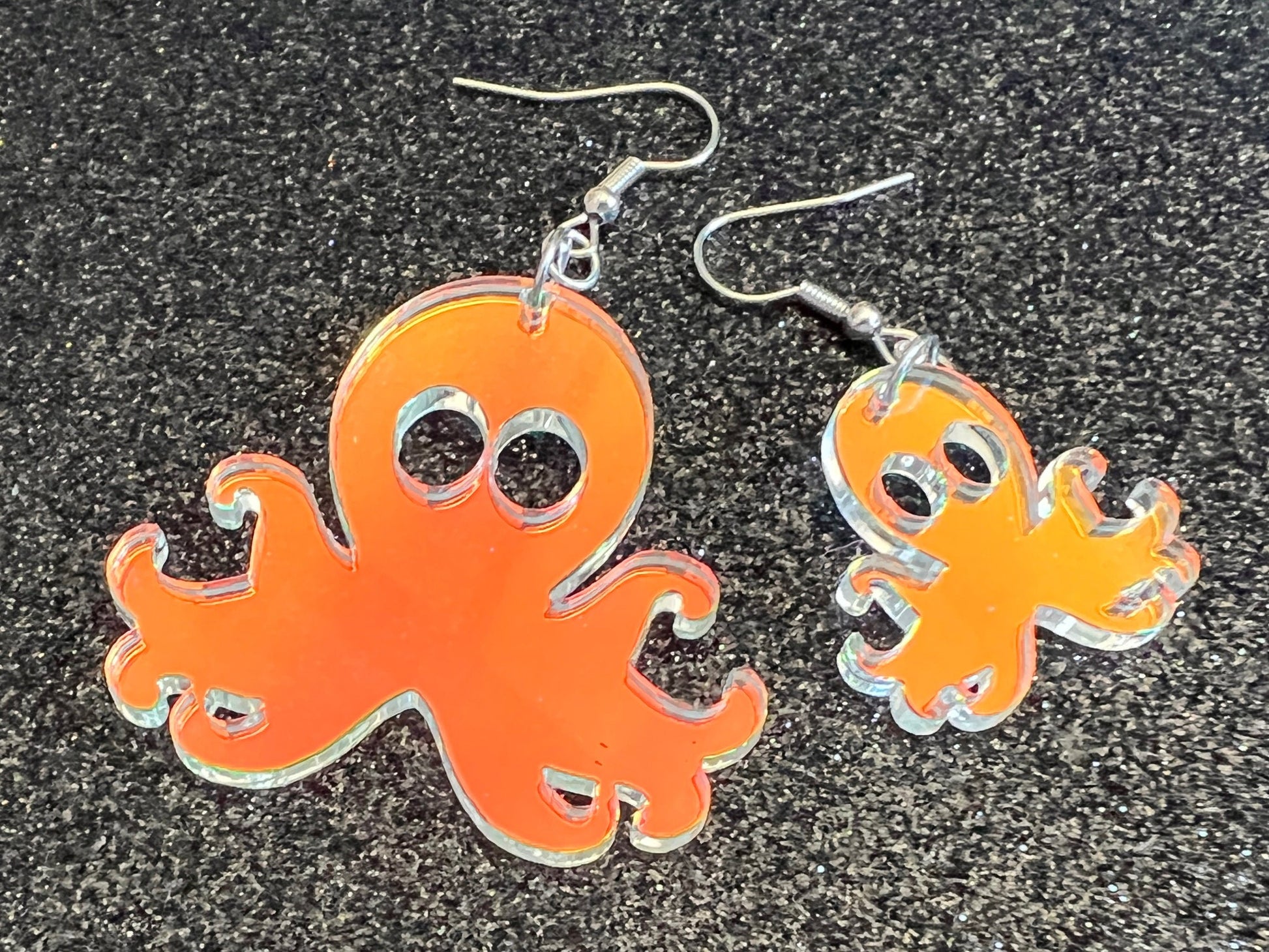Iridescent Octopus Earrings: Laser Cut Acrylic Octopuses, Cephalopods, Ocean Animals, Fish, Sea Creatures, Aquatic, Gifts for Her/Him/Them
