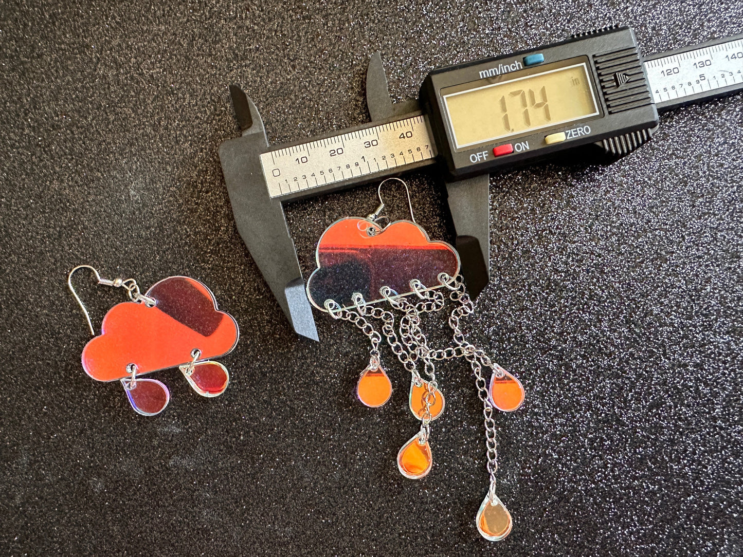 Iridescent Rain Earrings: Laser Cut Acrylic Raindrops, Rain Drops, Stormy Weather, Raining, Rain Storm, Cold, Best Gifts for Her/Him/Them