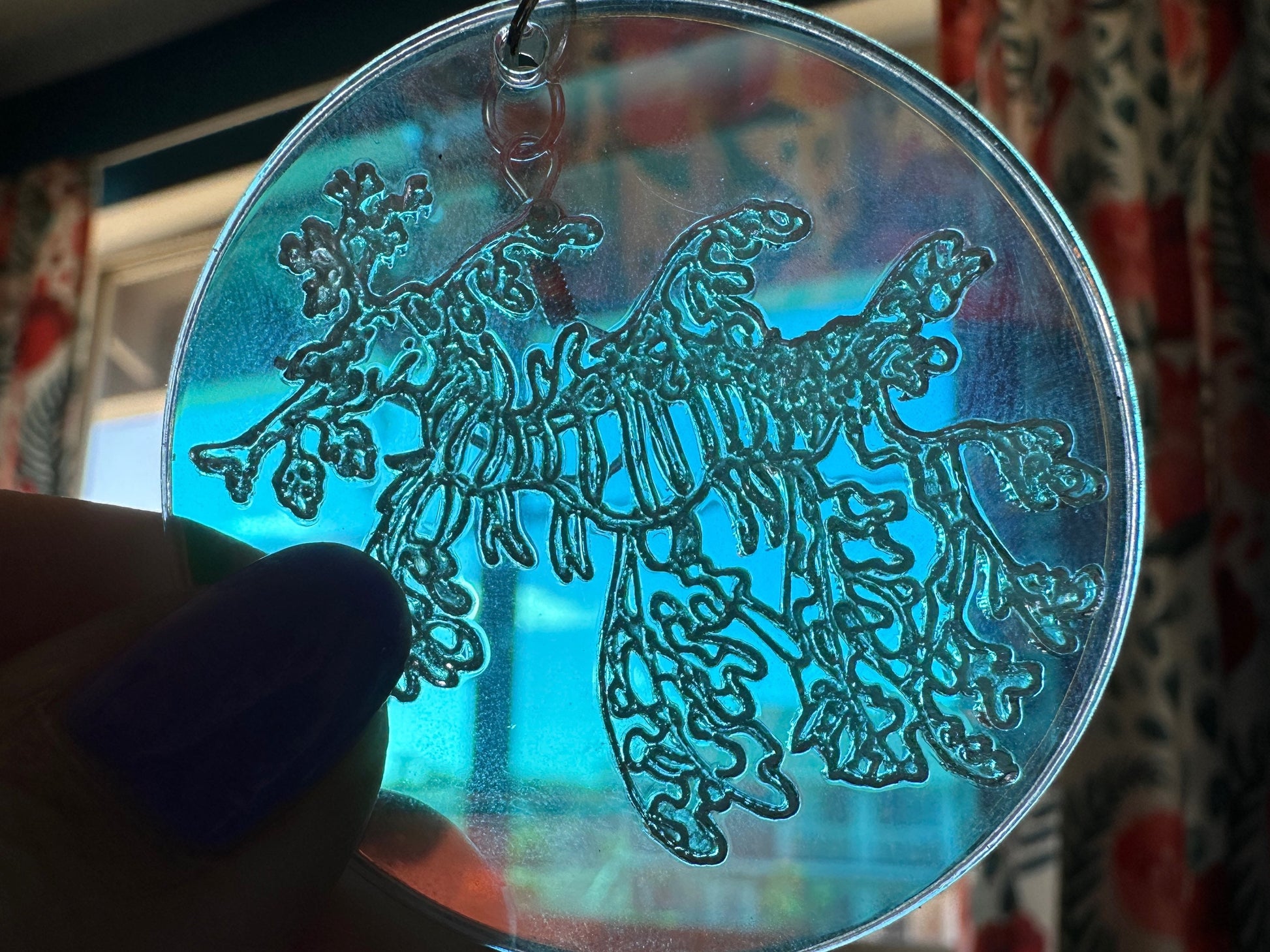Iridescent Sea Dragon Earrings: Laser Cut Acrylic Sea Creatures, Ocean, Beach, Aquarium, Seahorse, Tropical Animals Gifts for Her/Him/Them