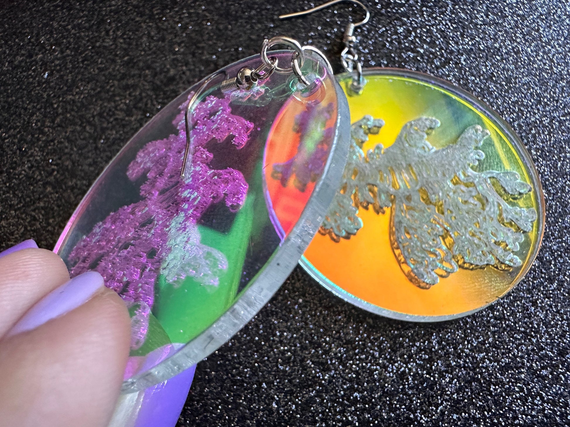 Iridescent Sea Dragon Earrings: Laser Cut Acrylic Sea Creatures, Ocean, Beach, Aquarium, Seahorse, Tropical Animals Gifts for Her/Him/Them