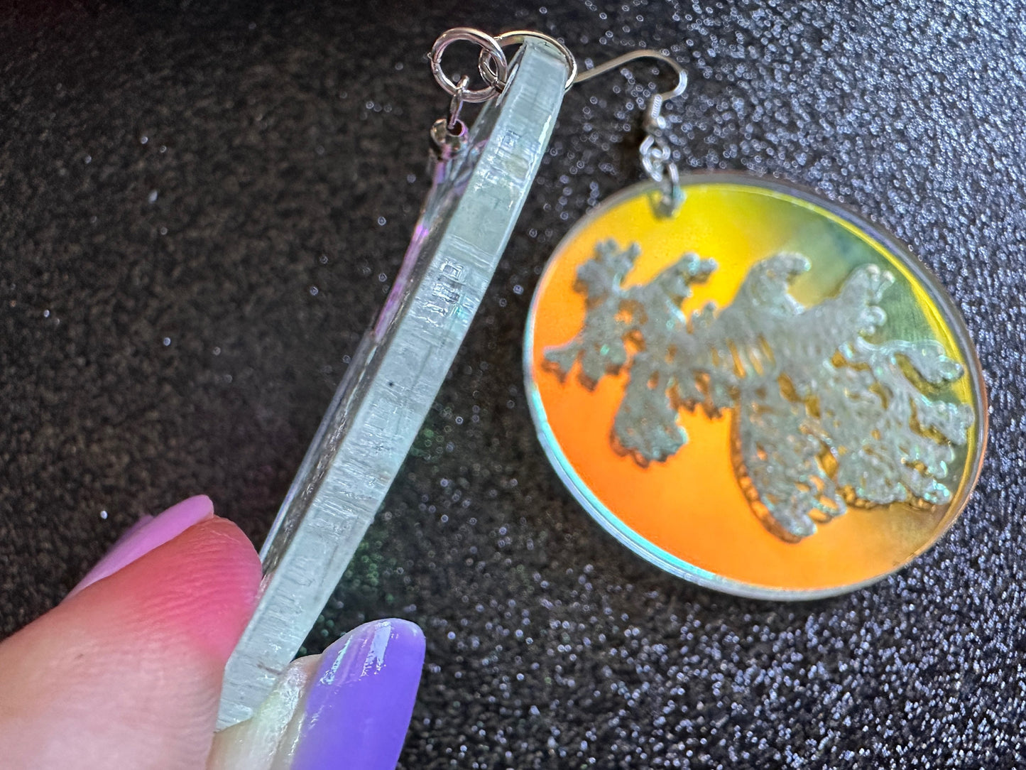 Iridescent Sea Dragon Earrings: Laser Cut Acrylic Sea Creatures, Ocean, Beach, Aquarium, Seahorse, Tropical Animals Gifts for Her/Him/Them