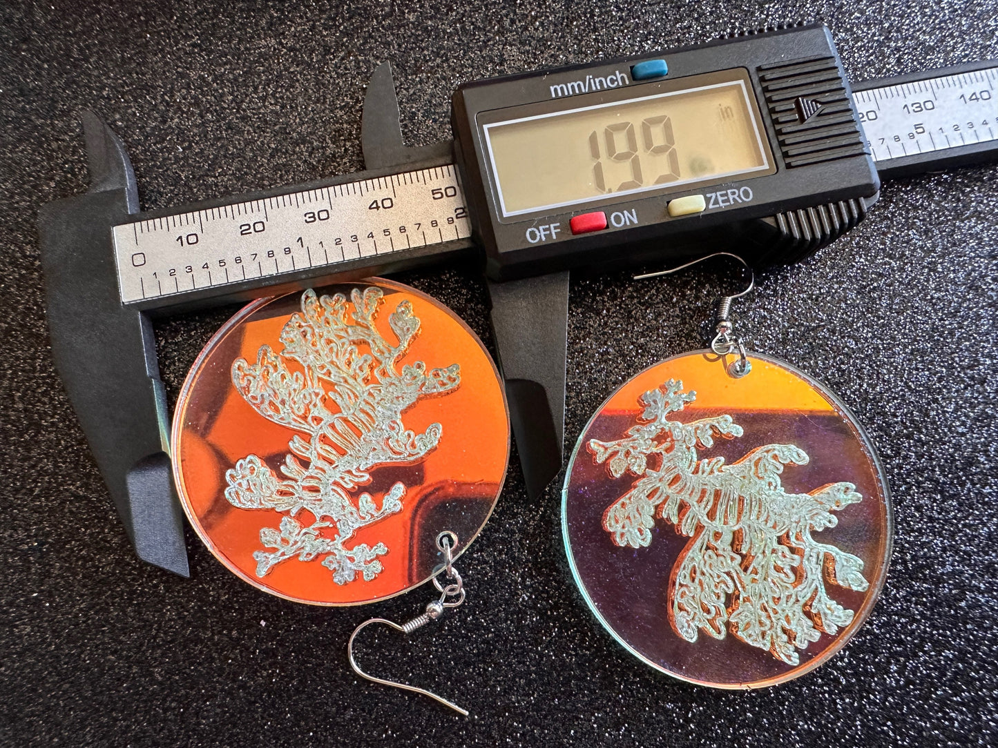 Iridescent Sea Dragon Earrings: Laser Cut Acrylic Sea Creatures, Ocean, Beach, Aquarium, Seahorse, Tropical Animals Gifts for Her/Him/Them