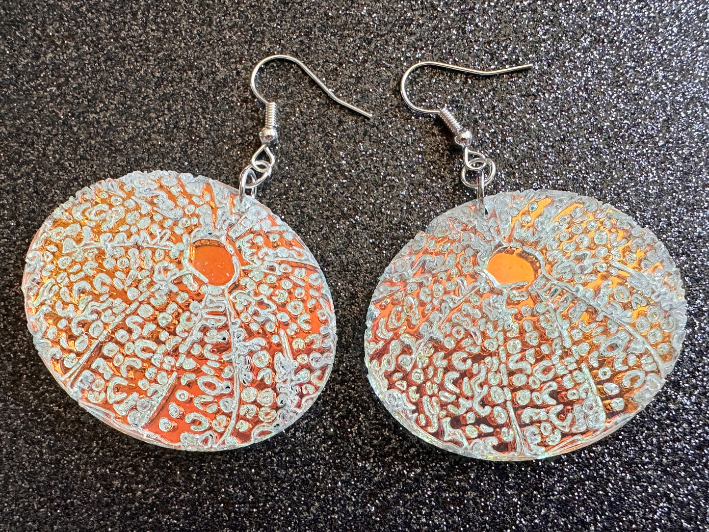 Iridescent Sea Urchin Earrings: Laser Cut Acrylic Urchins, Aquarium Fish, Ocean Creatures, Tropical Animals, Beach, Gifts for Her/Him/Them