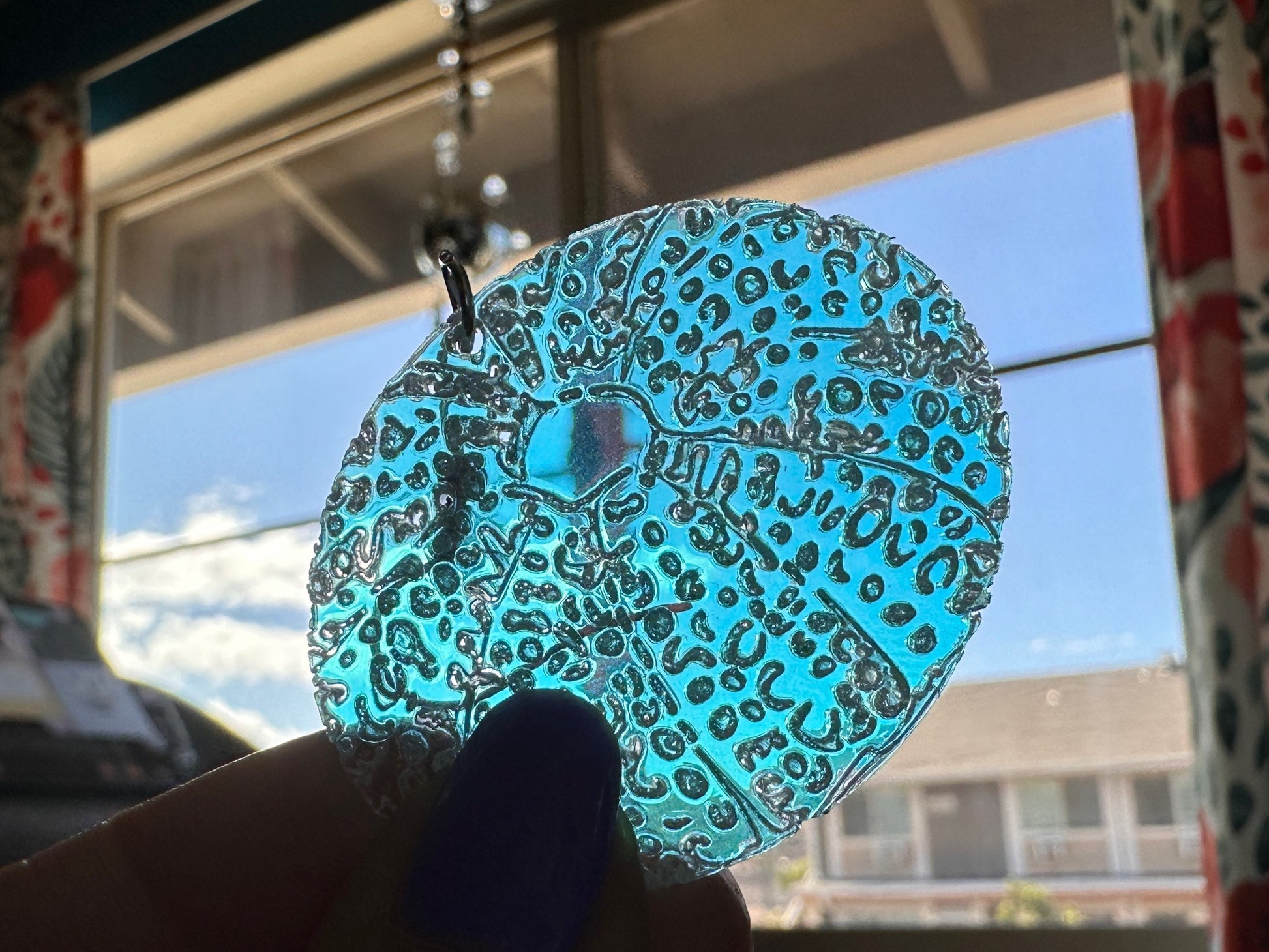 Iridescent Sea Urchin Earrings: Laser Cut Acrylic Urchins, Aquarium Fish, Ocean Creatures, Tropical Animals, Beach, Gifts for Her/Him/Them