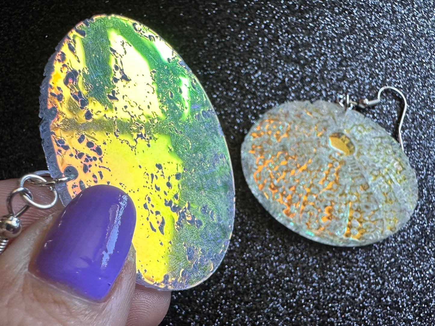 Iridescent Sea Urchin Earrings: Laser Cut Acrylic Urchins, Aquarium Fish, Ocean Creatures, Tropical Animals, Beach, Gifts for Her/Him/Them