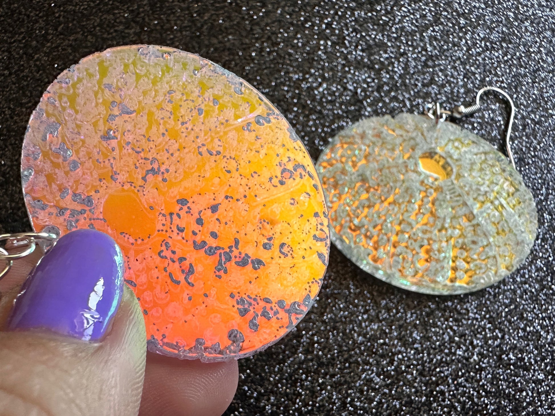 Iridescent Sea Urchin Earrings: Laser Cut Acrylic Urchins, Aquarium Fish, Ocean Creatures, Tropical Animals, Beach, Gifts for Her/Him/Them
