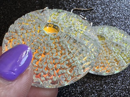 Iridescent Sea Urchin Earrings: Laser Cut Acrylic Urchins, Aquarium Fish, Ocean Creatures, Tropical Animals, Beach, Gifts for Her/Him/Them