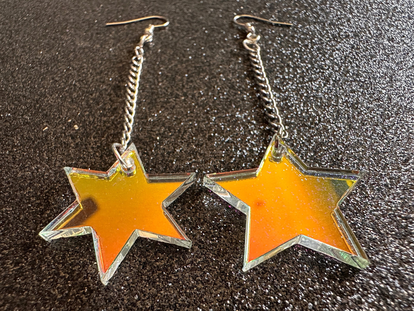 Iridescent Star Earrings: Laser Cut Acrylic Stars, Magic, Night Sky, Astrology, Astronomy, Best Gifts for Her/Him/Them