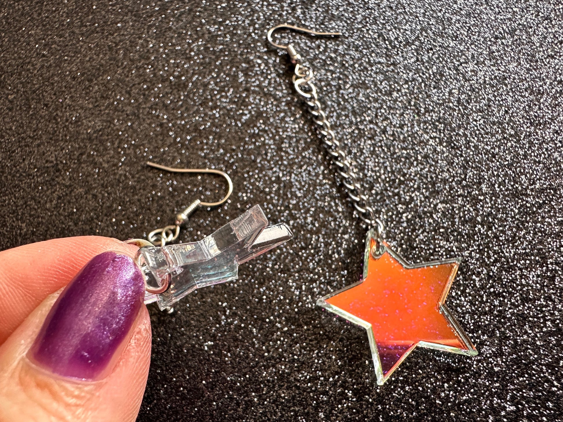 Iridescent Star Earrings: Laser Cut Acrylic Stars, Magic, Night Sky, Astrology, Astronomy, Best Gifts for Her/Him/Them