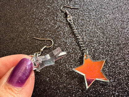 Iridescent Star Earrings: Laser Cut Acrylic Stars, Magic, Night Sky, Astrology, Astronomy, Best Gifts for Her/Him/Them