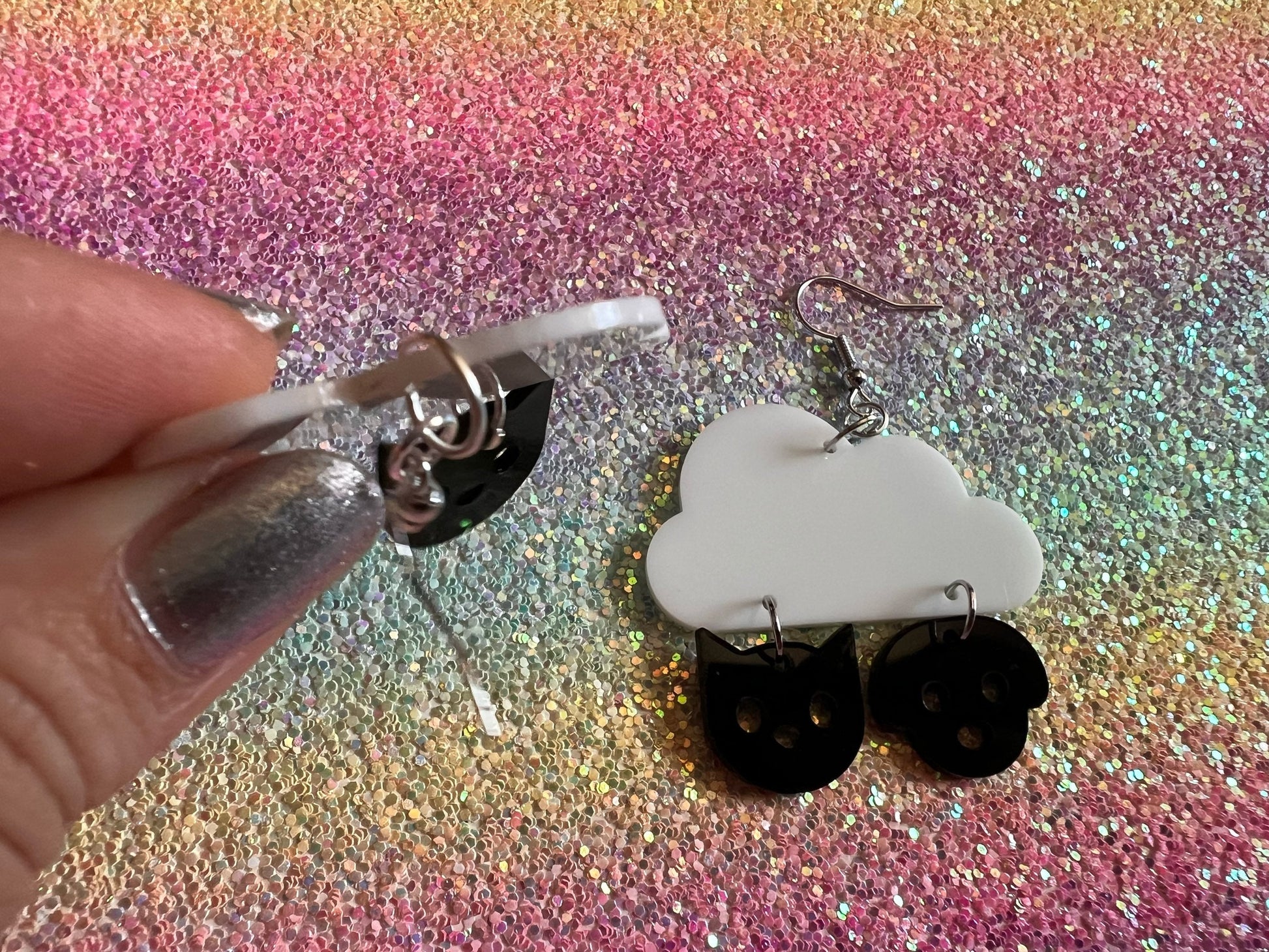 It's Raining Cats and Dogs Earrings: Laser Cut Acrylic Earrings, Raining, Rain, Best Gifts for Her/Him/Them