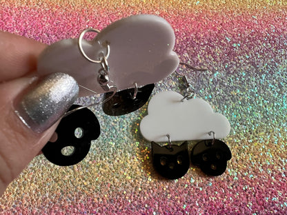It's Raining Cats and Dogs Earrings: Laser Cut Acrylic Earrings, Raining, Rain, Best Gifts for Her/Him/Them
