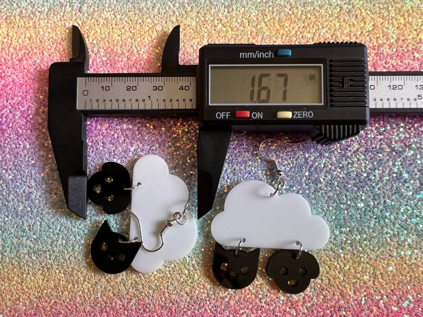 It's Raining Cats and Dogs Earrings: Laser Cut Acrylic Earrings, Raining, Rain, Best Gifts for Her/Him/Them