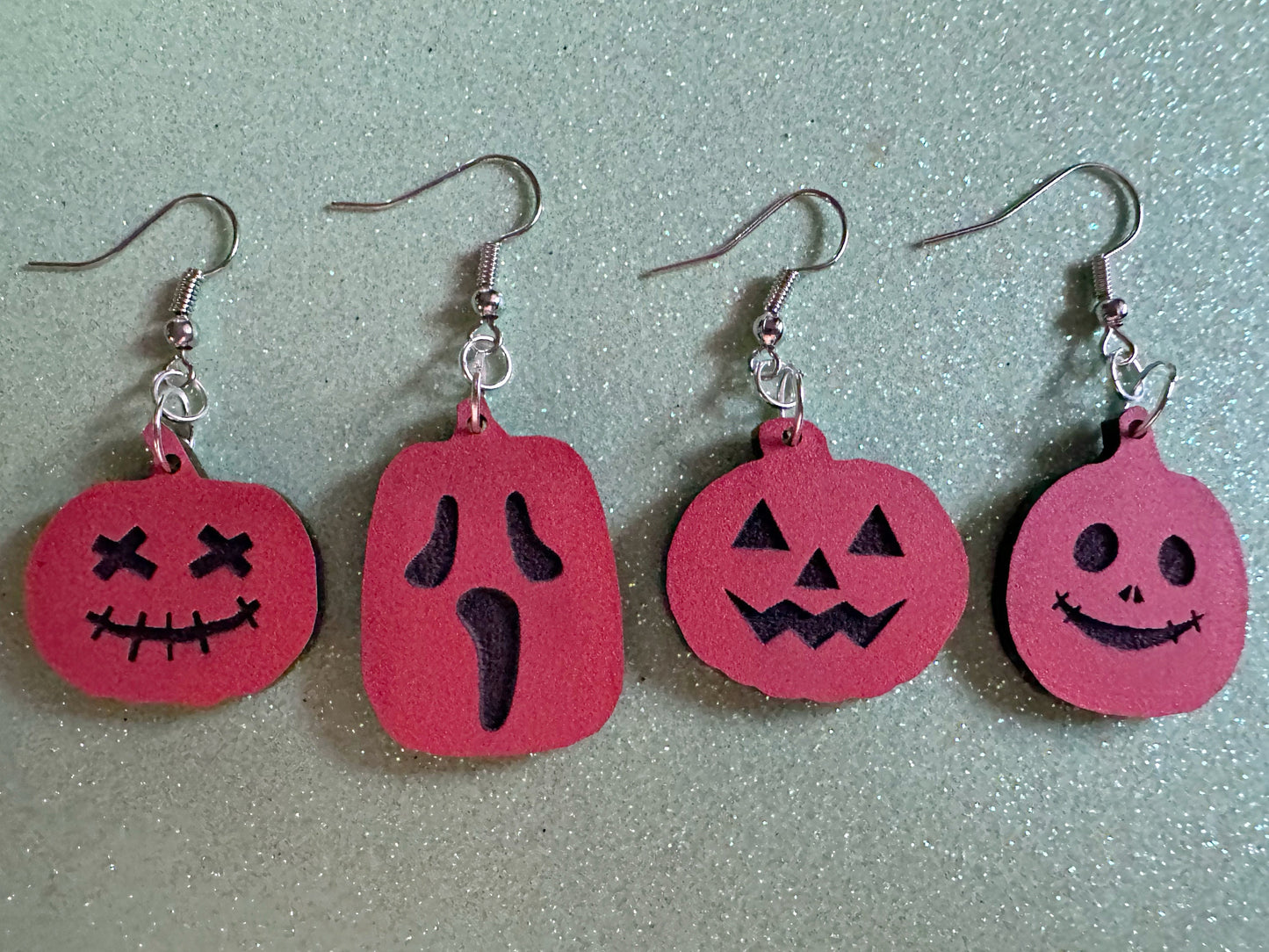 Jack-O-Lantern Earrings: Laser Cut Acrylic Jack-O-Lanterns, Pumpkins, Halloween, Scary, Spooky, Horror, Best Gifts for Her/Him/Them