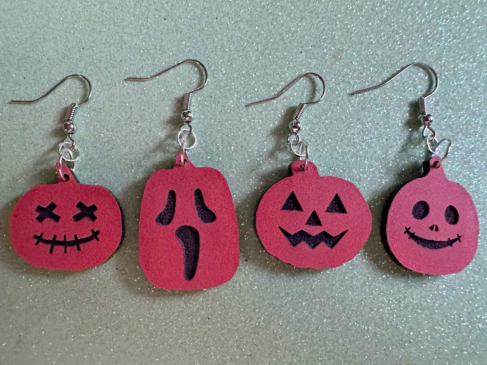 Jack-O-Lantern Earrings: Laser Cut Acrylic Jack-O-Lanterns, Pumpkins, Halloween, Scary, Spooky, Horror, Best Gifts for Her/Him/Them