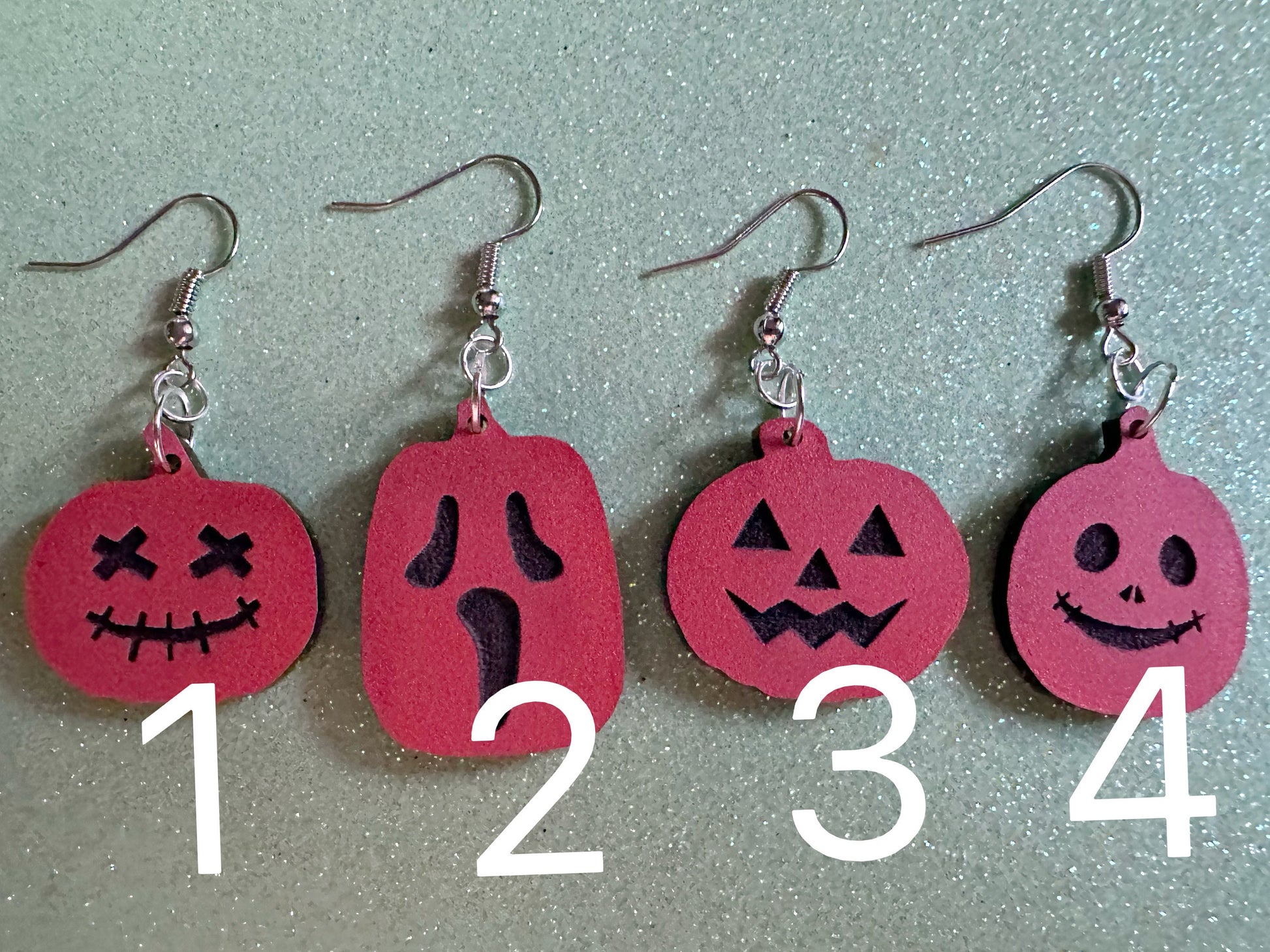 Jack-O-Lantern Earrings: Laser Cut Acrylic Jack-O-Lanterns, Pumpkins, Halloween, Scary, Spooky, Horror, Best Gifts for Her/Him/Them