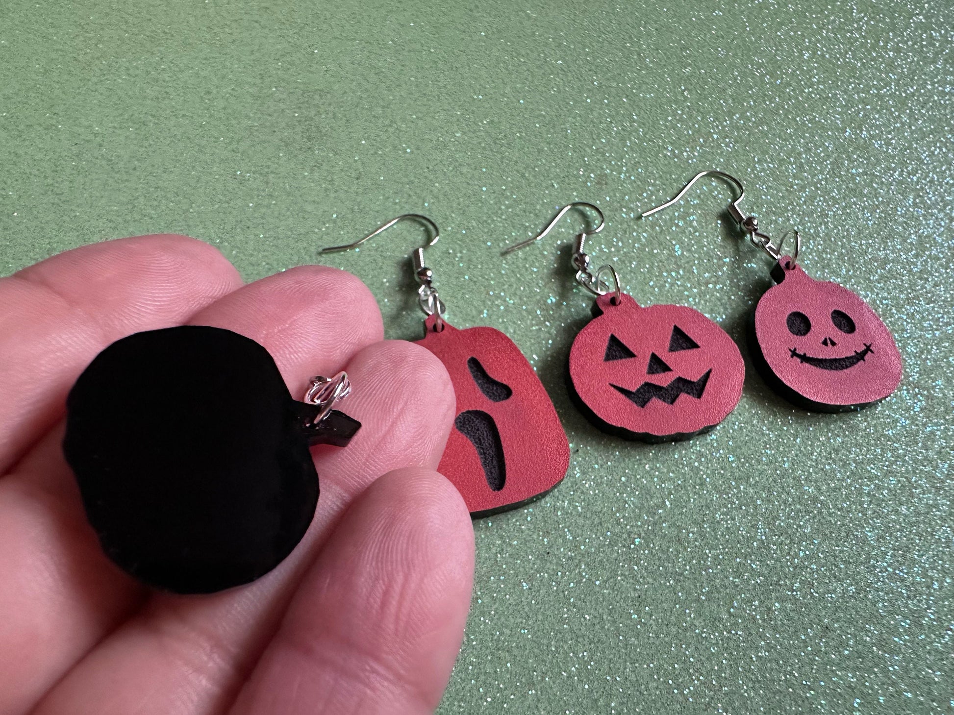 Jack-O-Lantern Earrings: Laser Cut Acrylic Jack-O-Lanterns, Pumpkins, Halloween, Scary, Spooky, Horror, Best Gifts for Her/Him/Them