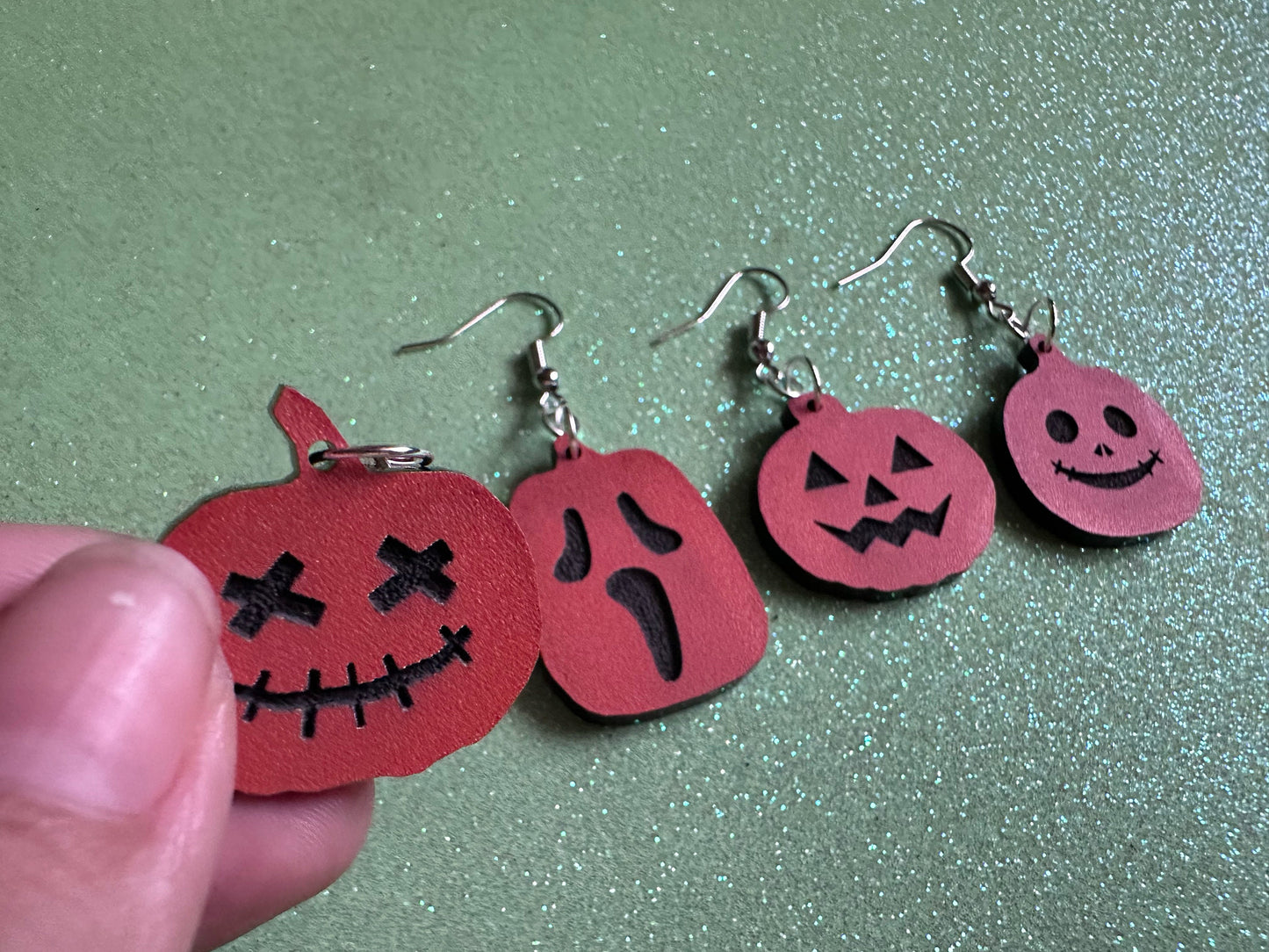 Jack-O-Lantern Earrings: Laser Cut Acrylic Jack-O-Lanterns, Pumpkins, Halloween, Scary, Spooky, Horror, Best Gifts for Her/Him/Them