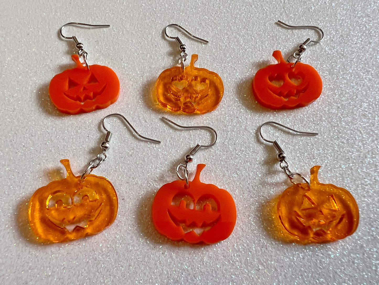 Jack-O-Lantern Halloween Earrings: Laser Cut Acrylic Pumpkins, Scary, Spooky, Horror, Best Gifts for Her/Him/Them