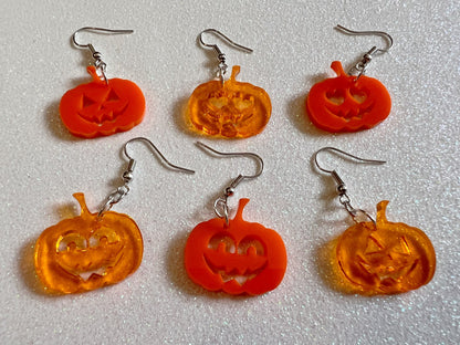 Jack-O-Lantern Halloween Earrings: Laser Cut Acrylic Pumpkins, Scary, Spooky, Horror, Best Gifts for Her/Him/Them