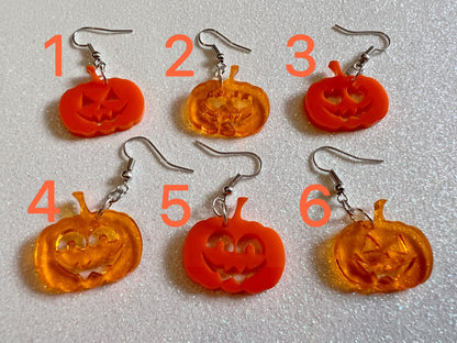 Jack-O-Lantern Halloween Earrings: Laser Cut Acrylic Pumpkins, Scary, Spooky, Horror, Best Gifts for Her/Him/Them
