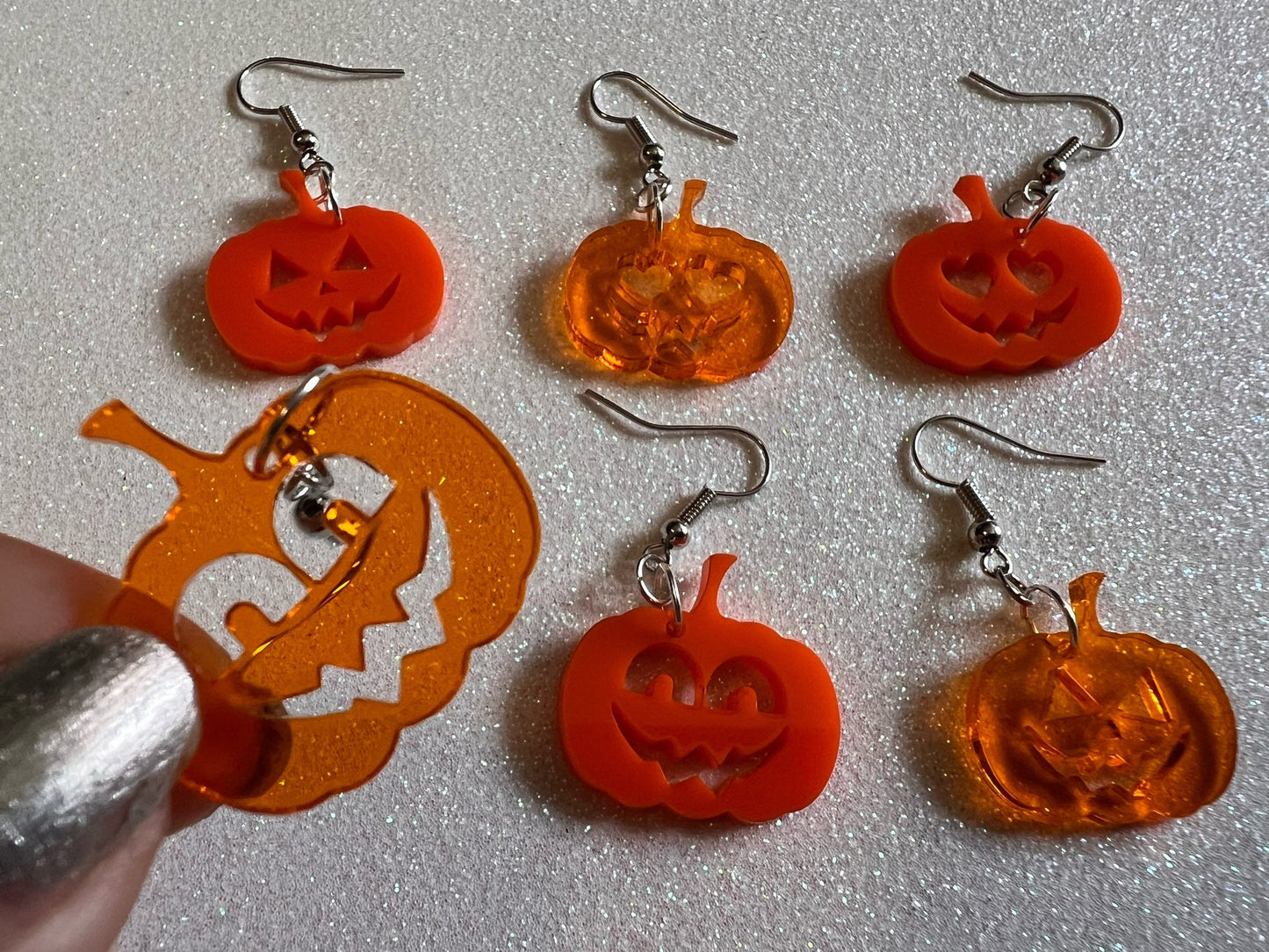 Jack-O-Lantern Halloween Earrings: Laser Cut Acrylic Pumpkins, Scary, Spooky, Horror, Best Gifts for Her/Him/Them