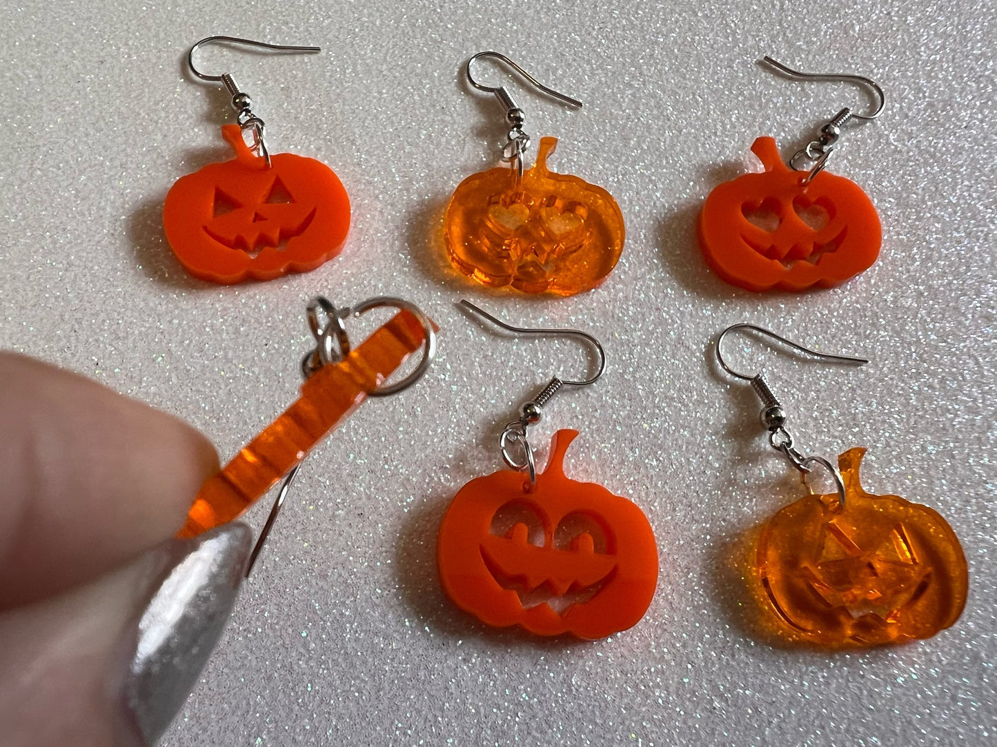 Jack-O-Lantern Halloween Earrings: Laser Cut Acrylic Pumpkins, Scary, Spooky, Horror, Best Gifts for Her/Him/Them