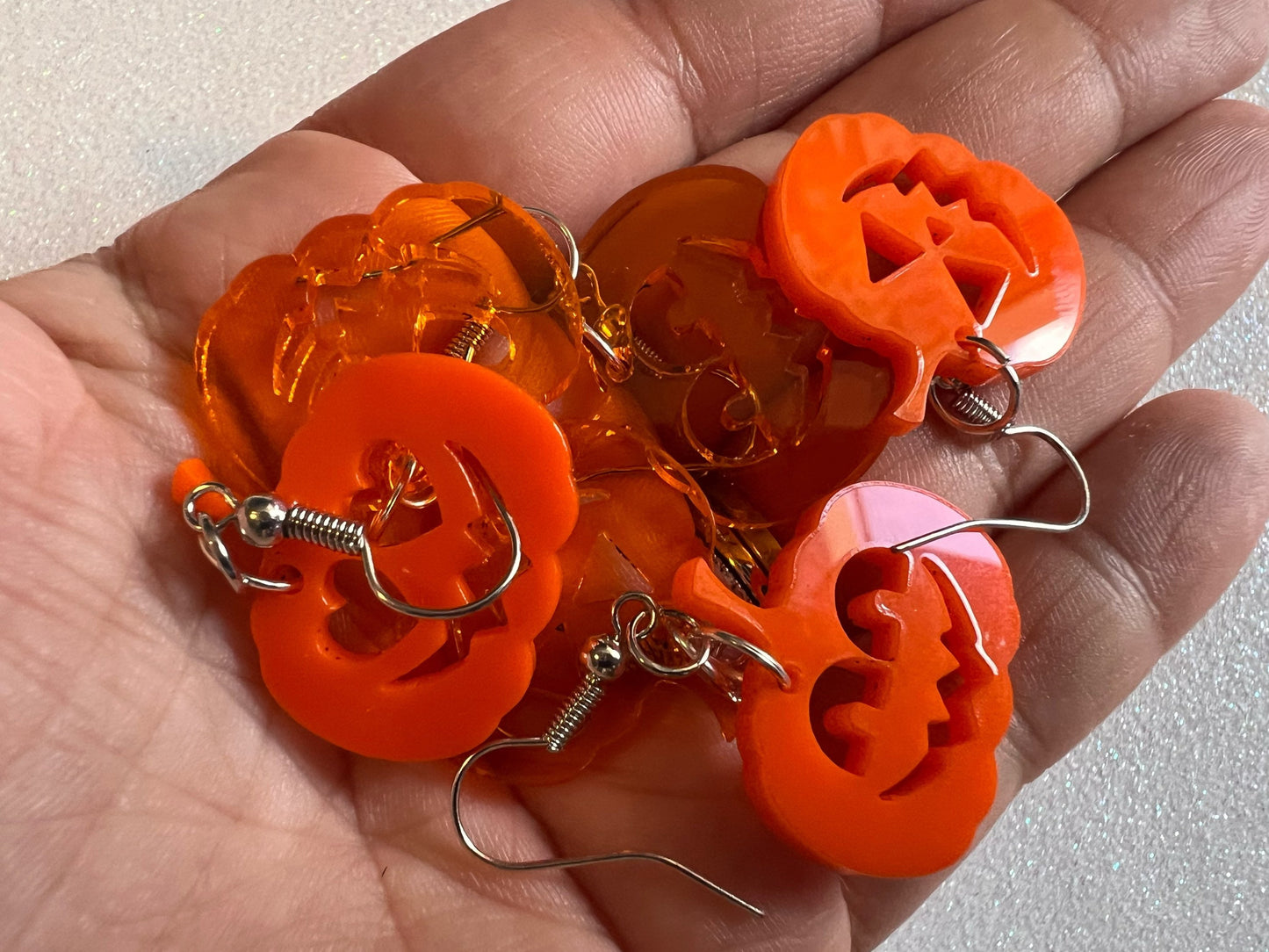 Jack-O-Lantern Halloween Earrings: Laser Cut Acrylic Pumpkins, Scary, Spooky, Horror, Best Gifts for Her/Him/Them