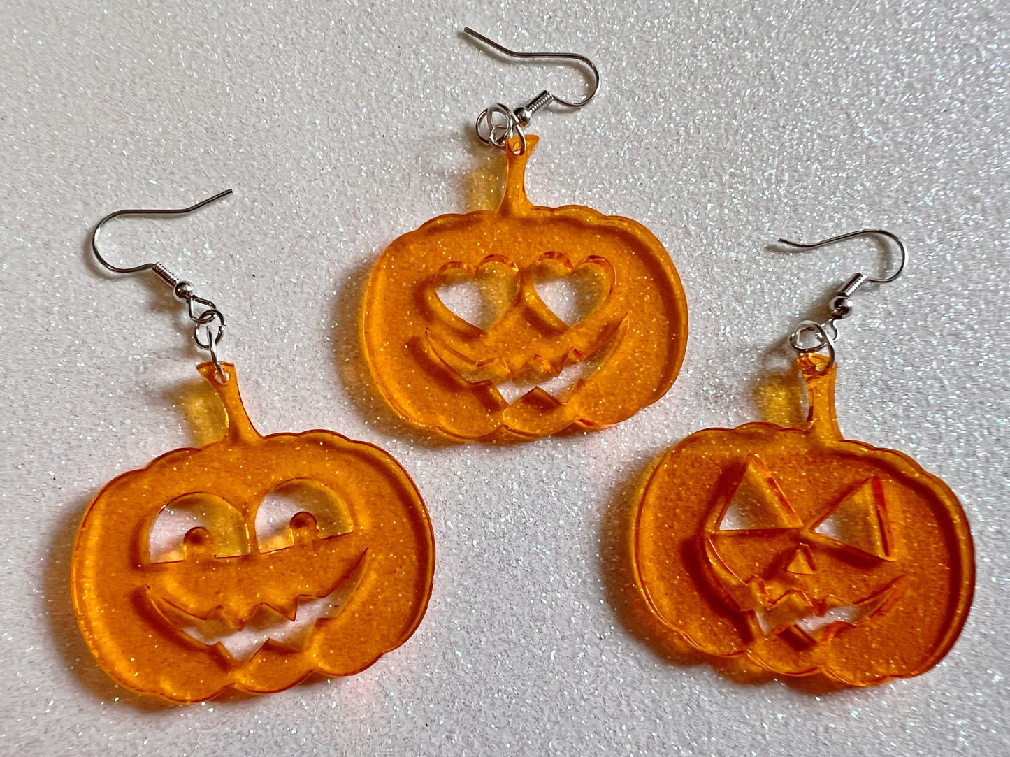 Jack-O-Lantern Halloween Earrings: Laser Cut Acrylic Pumpkins, Scary, Spooky, Horror, Gifts for Her/Him/Them