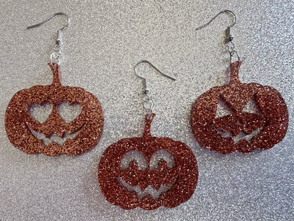 Jack-O-Lantern Halloween Earrings: Laser Cut Acrylic Pumpkins, Scary, Spooky, Horror, Gifts for Her/Him/Them