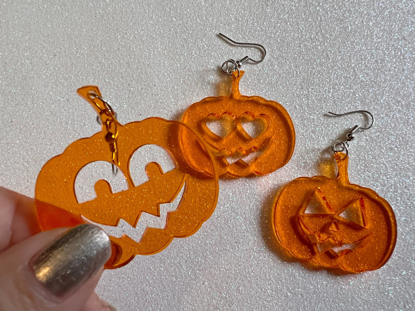 Jack-O-Lantern Halloween Earrings: Laser Cut Acrylic Pumpkins, Scary, Spooky, Horror, Gifts for Her/Him/Them
