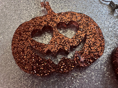 Jack-O-Lantern Halloween Earrings: Laser Cut Acrylic Pumpkins, Scary, Spooky, Horror, Gifts for Her/Him/Them
