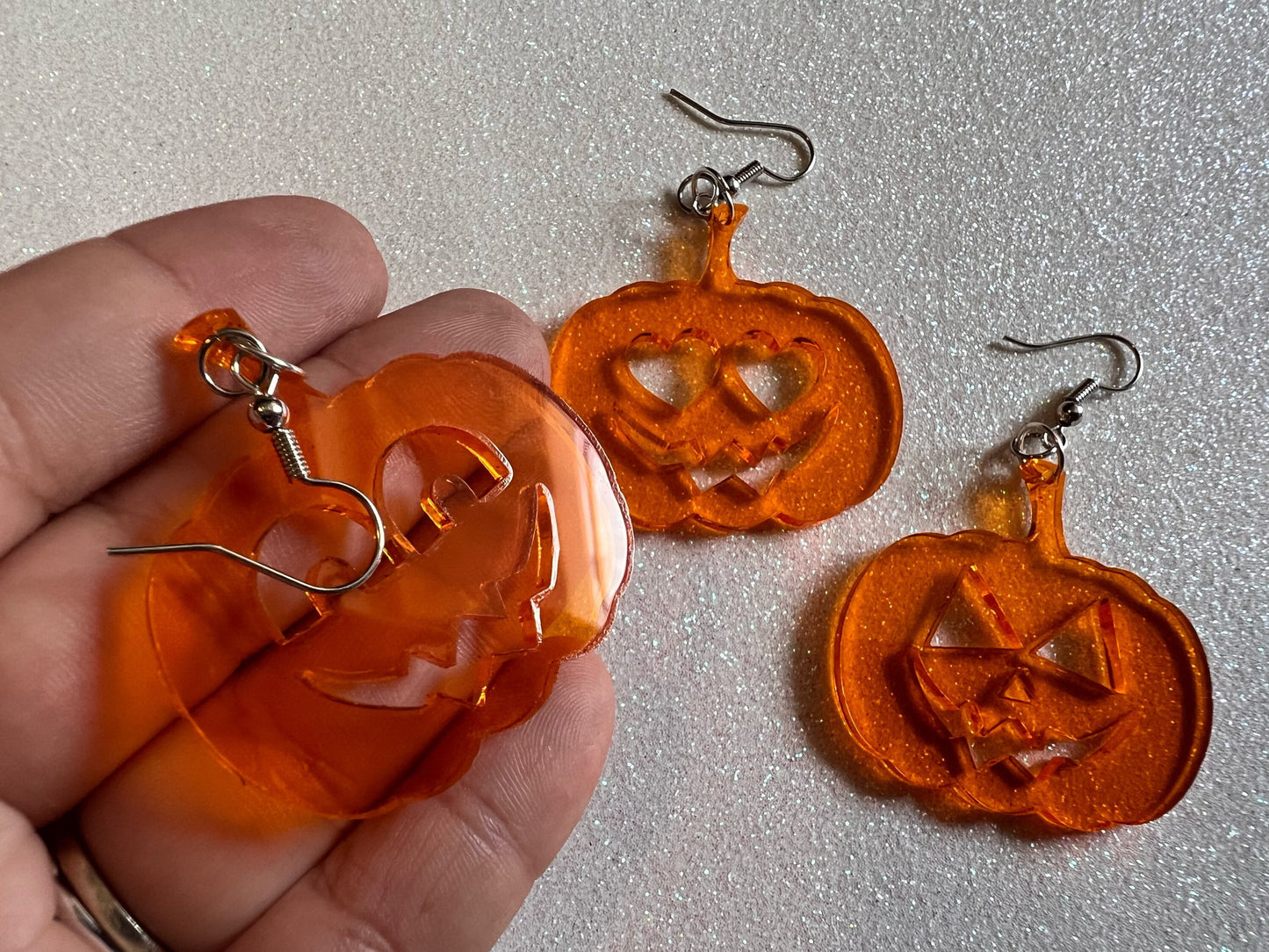 Jack-O-Lantern Halloween Earrings: Laser Cut Acrylic Pumpkins, Scary, Spooky, Horror, Gifts for Her/Him/Them