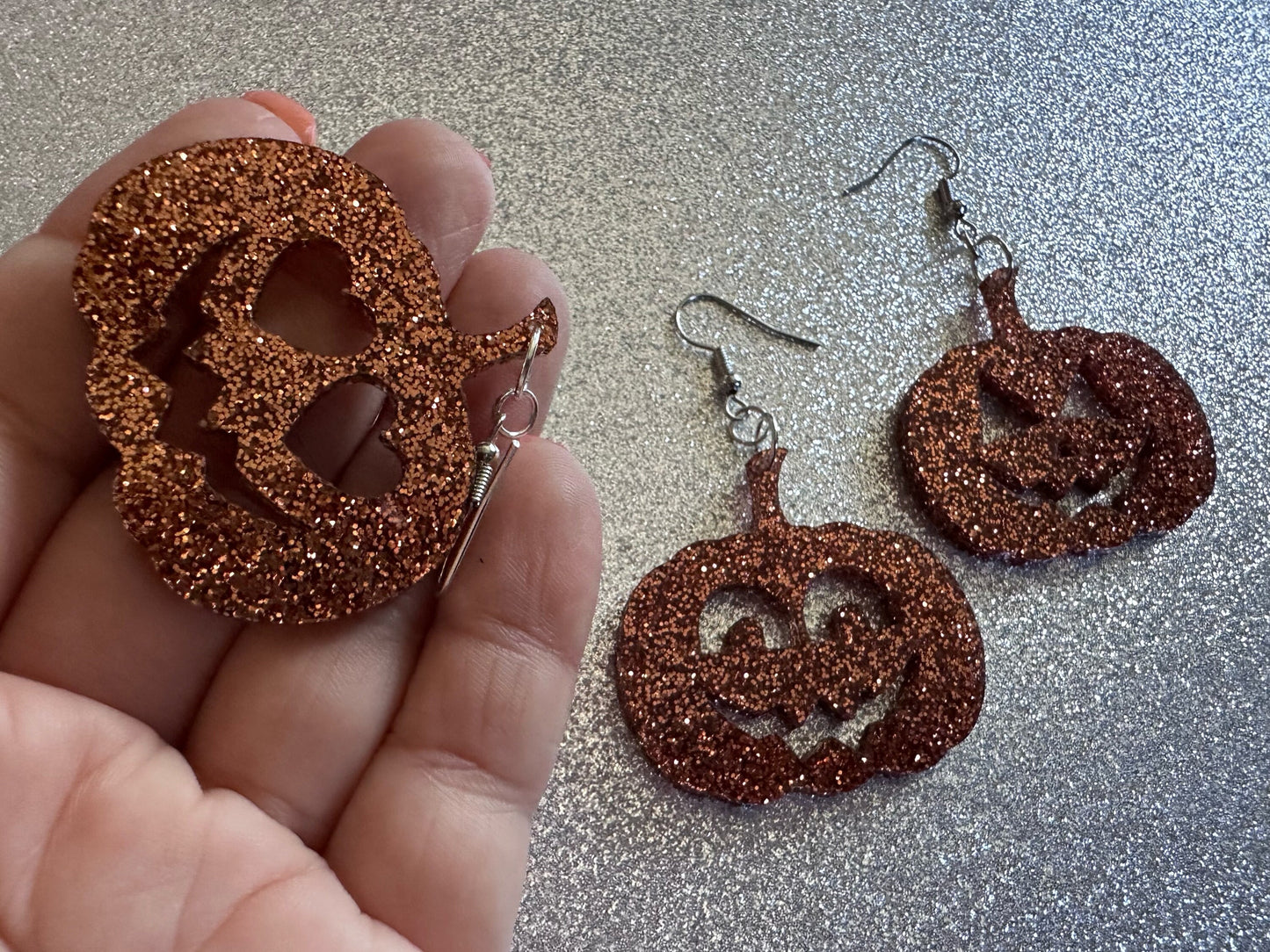 Jack-O-Lantern Halloween Earrings: Laser Cut Acrylic Pumpkins, Scary, Spooky, Horror, Gifts for Her/Him/Them