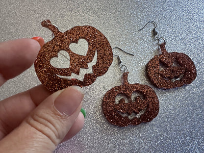Jack-O-Lantern Halloween Earrings: Laser Cut Acrylic Pumpkins, Scary, Spooky, Horror, Gifts for Her/Him/Them