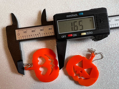 Jack-O-Lantern Halloween Earrings: Laser Cut Acrylic Pumpkins, Scary, Spooky, Horror, Gifts for Her/Him/Them
