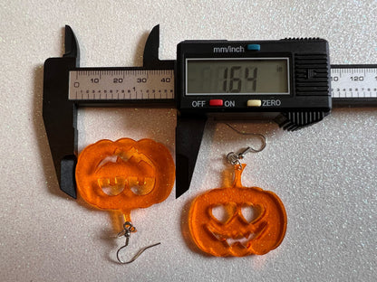 Jack-O-Lantern Halloween Earrings: Laser Cut Acrylic Pumpkins, Scary, Spooky, Horror, Gifts for Her/Him/Them