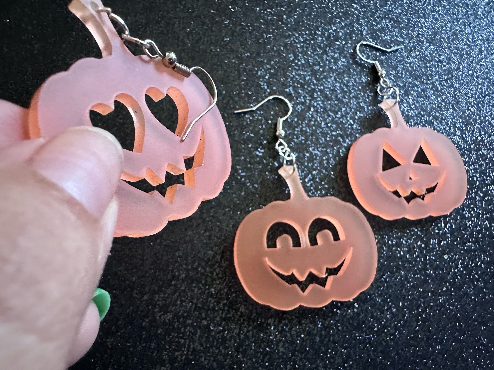 Jack-O-Lantern Halloween Earrings: Laser Cut Acrylic Pumpkins, Scary, Spooky, Horror, Gifts for Her/Him/Them
