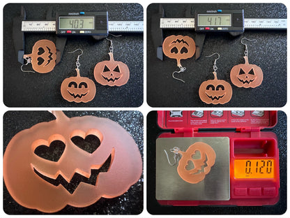 Jack-O-Lantern Halloween Earrings: Laser Cut Acrylic Pumpkins, Scary, Spooky, Horror, Gifts for Her/Him/Them