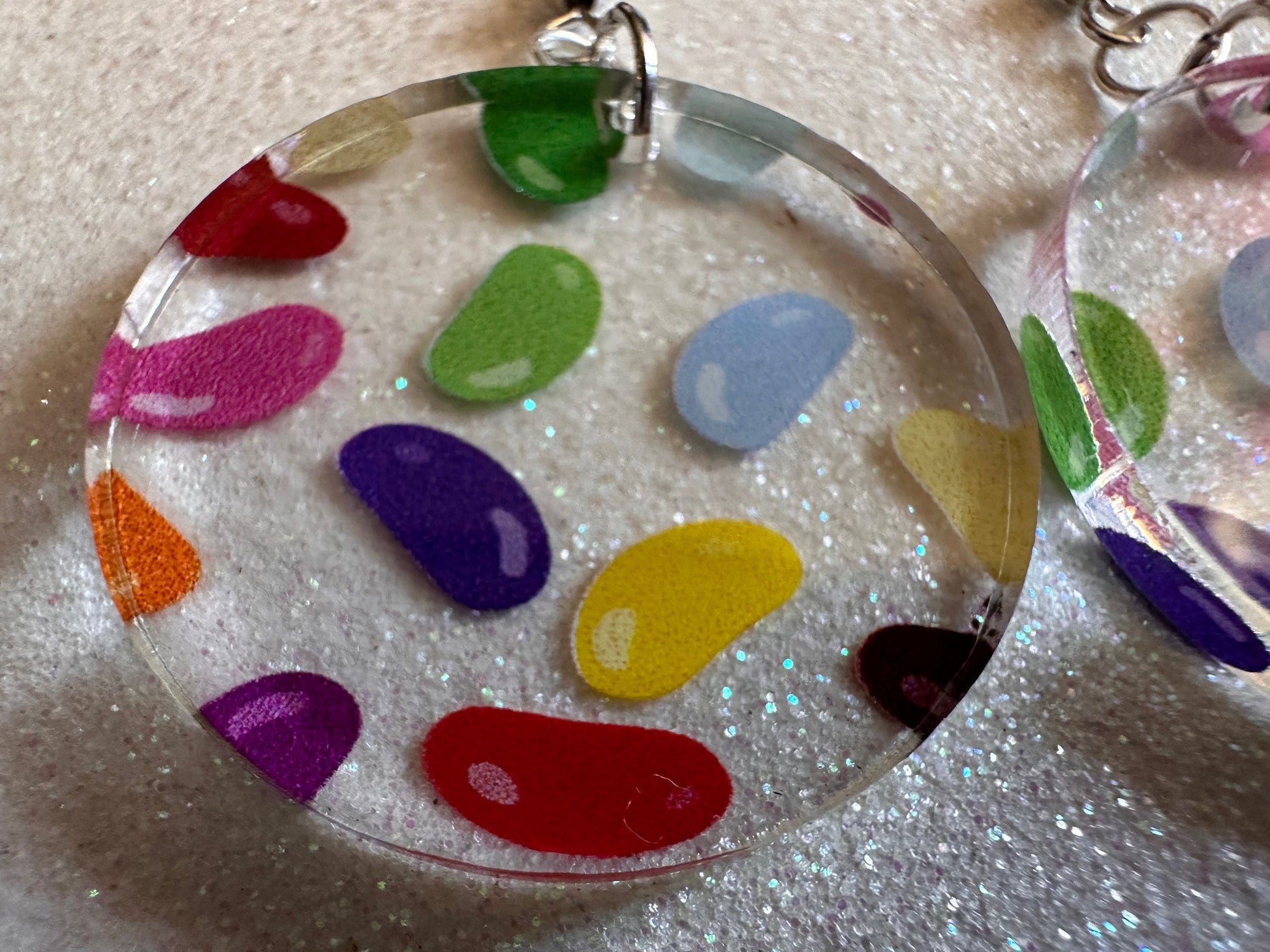 Jelly Bean Earrings: Laser Cut Acrylic Jelly Beans in Jars, Candy, Sweet, Dessert, Novelty Earrings, Rainbow, Best Gifts for Her/Him/Them