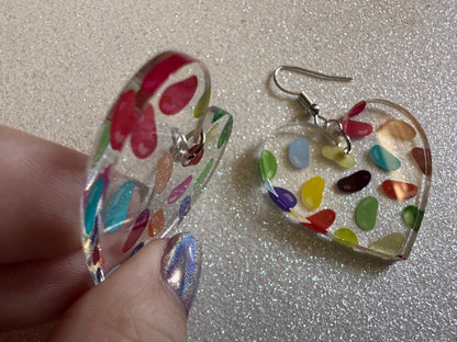 Jelly Bean Earrings: Laser Cut Acrylic Jelly Beans in Jars, Candy, Sweet, Dessert, Novelty Earrings, Rainbow, Best Gifts for Her/Him/Them