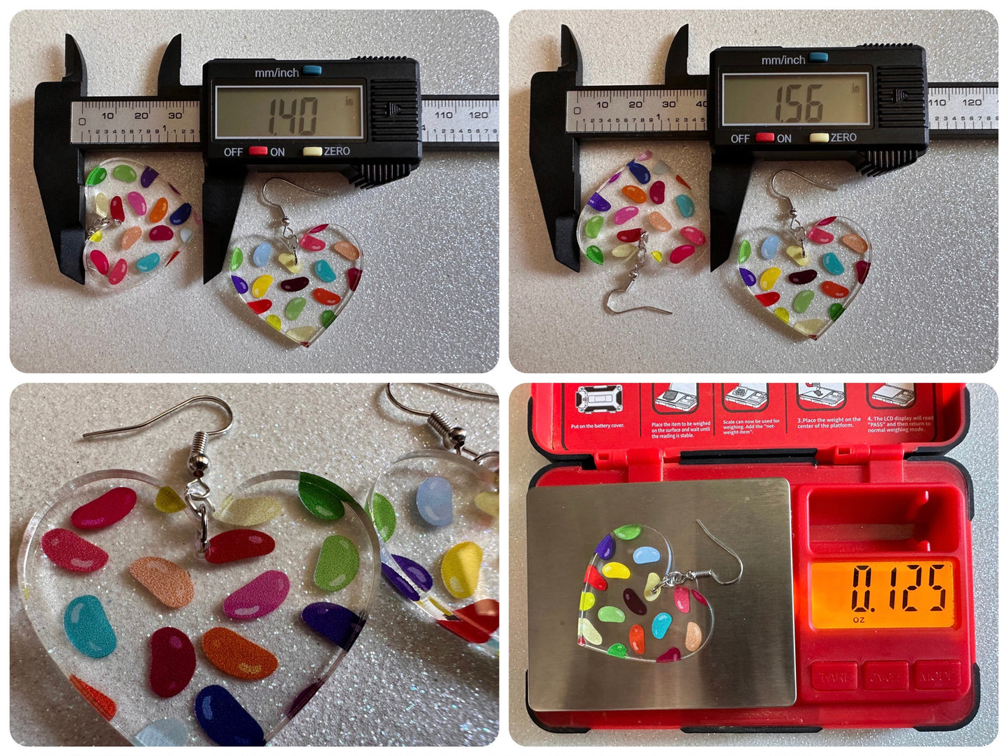 Jelly Bean Earrings: Laser Cut Acrylic Jelly Beans in Jars, Candy, Sweet, Dessert, Novelty Earrings, Rainbow, Best Gifts for Her/Him/Them