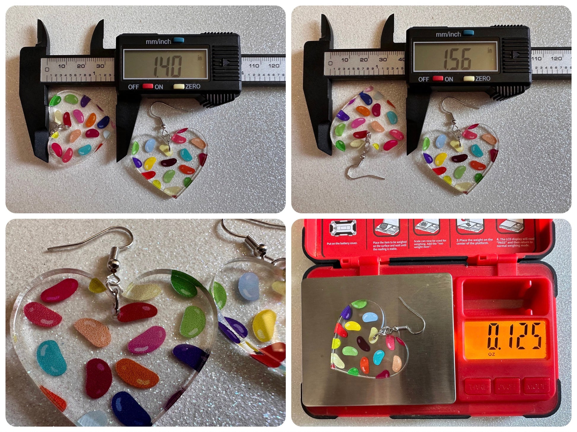 Jelly Bean Earrings: Laser Cut Acrylic Jelly Beans in Jars, Candy, Sweet, Dessert, Novelty Earrings, Rainbow, Best Gifts for Her/Him/Them