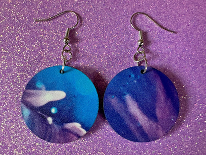 Jellyfish Earrings: Laser Cut Acrylic Jellyfish Design, Fish, Blue, Pink Jellyfish, Animals, Fish, Aquarium, Best Gifts for Her/Him/Them