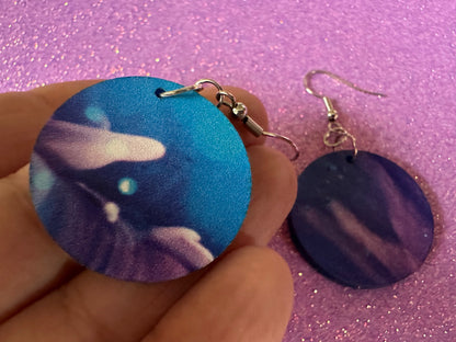 Jellyfish Earrings: Laser Cut Acrylic Jellyfish Design, Fish, Blue, Pink Jellyfish, Animals, Fish, Aquarium, Best Gifts for Her/Him/Them