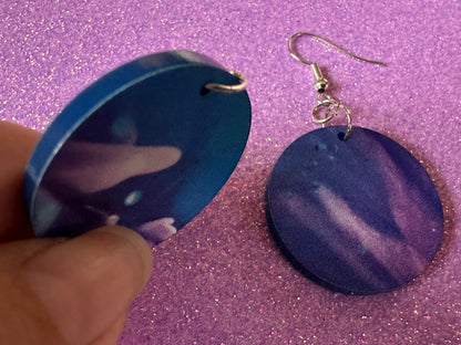 Jellyfish Earrings: Laser Cut Acrylic Jellyfish Design, Fish, Blue, Pink Jellyfish, Animals, Fish, Aquarium, Best Gifts for Her/Him/Them