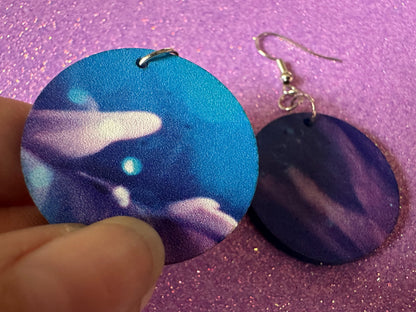 Jellyfish Earrings: Laser Cut Acrylic Jellyfish Design, Fish, Blue, Pink Jellyfish, Animals, Fish, Aquarium, Best Gifts for Her/Him/Them