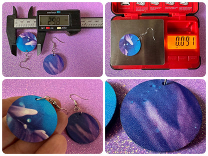 Jellyfish Earrings: Laser Cut Acrylic Jellyfish Design, Fish, Blue, Pink Jellyfish, Animals, Fish, Aquarium, Best Gifts for Her/Him/Them