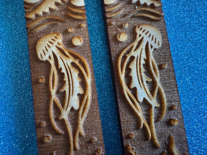 Jellyfish Earrings: Laser Cut Wood Sea Creature, Waves, Ocean, Seaweed, Diving, Tropical Dive, Hawaii, Aquatic, Best Gifts for Her/Him/Them